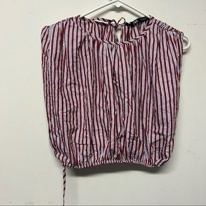 Zara large top stripe red white